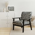 thumbnail image 2 of Designart "Optical Art dreaming black and white" Black Stripe Upholstered Accent Chair - Modern Arm Chair For Living Room, 2 of 5