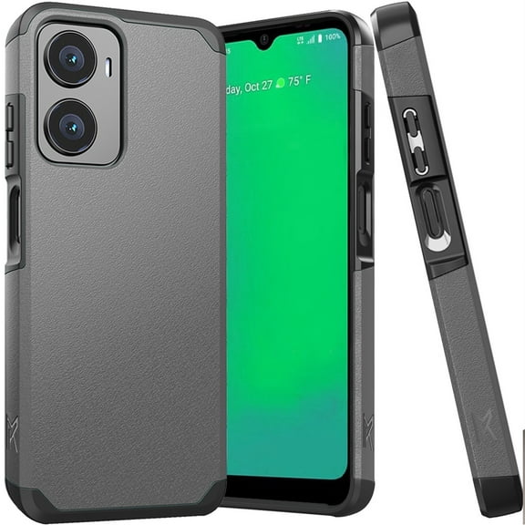 For AT&T Propel 2 5G Slim Shockproof Hybrid Cover Cellphone Case - mk Gray