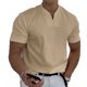 thumbnail image 3 of Camiseta de verano con cuello en V para hombre de gimnasio con bolsillo de algodón elástico suave transpirable Fitness camisa de manga corta para hombre, 3 of 4