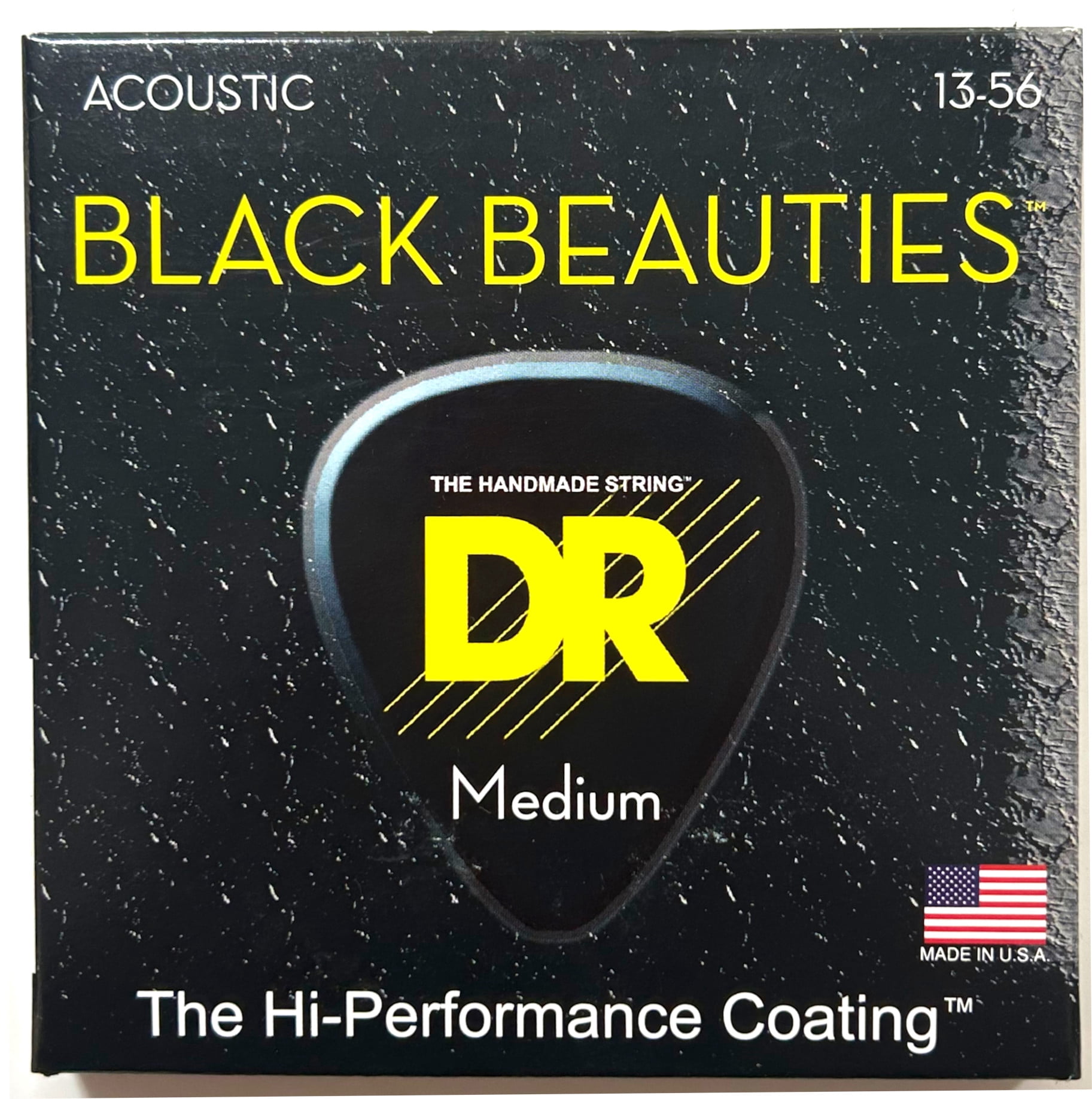 DR Guitar Strings Acoustic 2 Sets K3 Black Beauties Coated 13-56 Medium