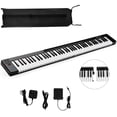 thumbnail image 1 of Gymax 2 in 1 Attachable Digital Piano Keyboard 88/44 Touch sensitive Key w/ MIDI Black, 1 of 10