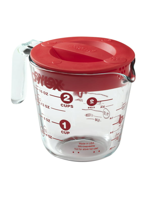 Pyrex 2 Cup Measuring Cup with Red Cover