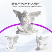 Epelay PLA Plus 3D Printer Filament, 1.75mm, 1kg Spool, White, Compatible with Most FDM Printers
