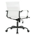 thumbnail image 4 of LeisureMod Harris Leather Office Desk Chair with Swivel Armrests Modern Adjustable Executive Conference Chair for Office and Home (White), 4 of 6