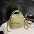 thumbnail image 4 of HUISZJ Women Nylon Quilted Shoulder Bag, Adjustable Strap Crossbody Bag, Trendy Backpack for Work Shopping Travel (Green), 4 of 10