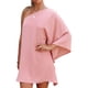 thumbnail image 1 of SAYOO Vestido corto de fiesta de club de verano con manga de murciélago suelta de un hombro para mujer SAYOO  Sexy, 1 of 4