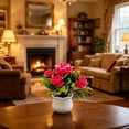 thumbnail image 1 of Bonsái de Rosa Artificial de Plástico En Maceta – Flores Artificiales En Maceta para Decorar El Interior Del Hogar, La Oficina, El Escritorio o El Alféizar de La Ventana., 1 of 6