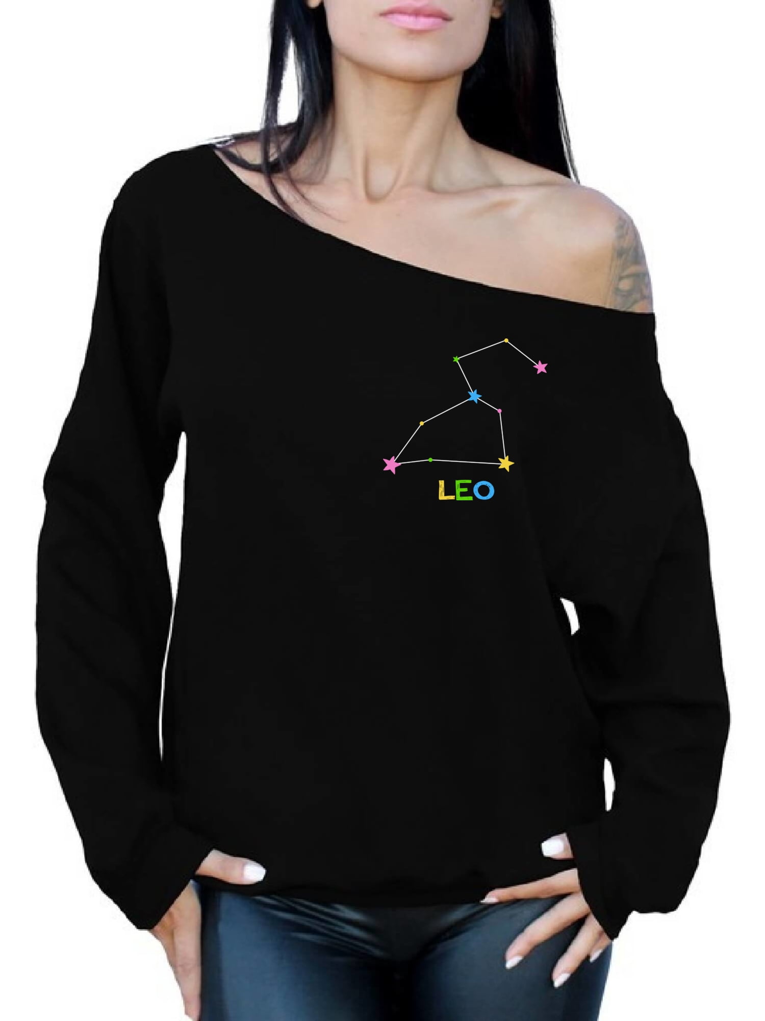 Off the Shoulder Tops Leo Shirts for Women Zodiac Birthday Gifts
