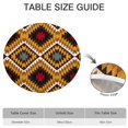 thumbnail image 6 of Colorful Floral Bohemian Table Cover with Elastic Edge - Stretchable Round Tablecloth for Kitchen - Fits 52-56 Inch, 6 of 7