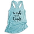 thumbnail image 1 of Wash Your Hands Tank Top, Ladies Racerback Tank Top, Quarantine Tank, Social Distance Tank, Covid Tank, Cancun, Medium, 1 of 3
