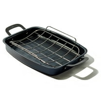 OXO Obsidian Pre-Seasoned Carbon Steel Induction Safe Roasting Pan, 15" x 10.5", Black