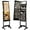 Black, variant on CHARMAID Jewelry Cabinet with Full Length Mirror and Warm Lights, Lockable Jewelry Armoire with Storage, 4 Tilt Angles, Standing Jewelry Organizer with Makeup Mirror for Girls Bedroom (White)