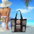 thumbnail image 6 of Beach Bag - Large Tote Bag ,Women's Tote Bag with Removable Pouch,Mesh Storage Tote Bag, Beach Bag, 8 Pockets Shopping Bag, 6 of 6