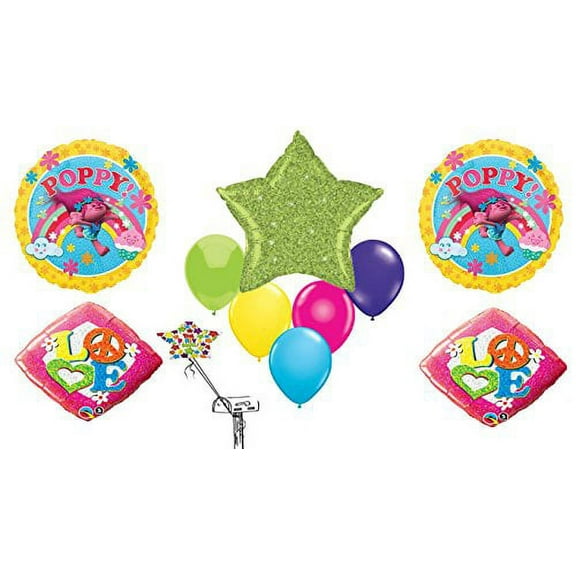 Trolls Party Balloon Bouquet ~BONUS Balloon The Party Is Here