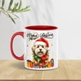 thumbnail image 4 of Merry Christmas Santa Havanese Scarf Twinkling Lights Xmas Holiday 11oz Accent Two-tone Mug Havanese Dog Lover Gifts Idea Coffee Tea Cup - 00022, 4 of 5