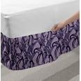 thumbnail image 2 of Leaves Bed Skirt, Digitally Generated Long Floral Items in Monochrome, Elastic Bedskirt Dust Ruffle Wrap Around for Bedding Decor, 4 Sizes, Lilac Indigo, by Ambesonne, 2 of 2