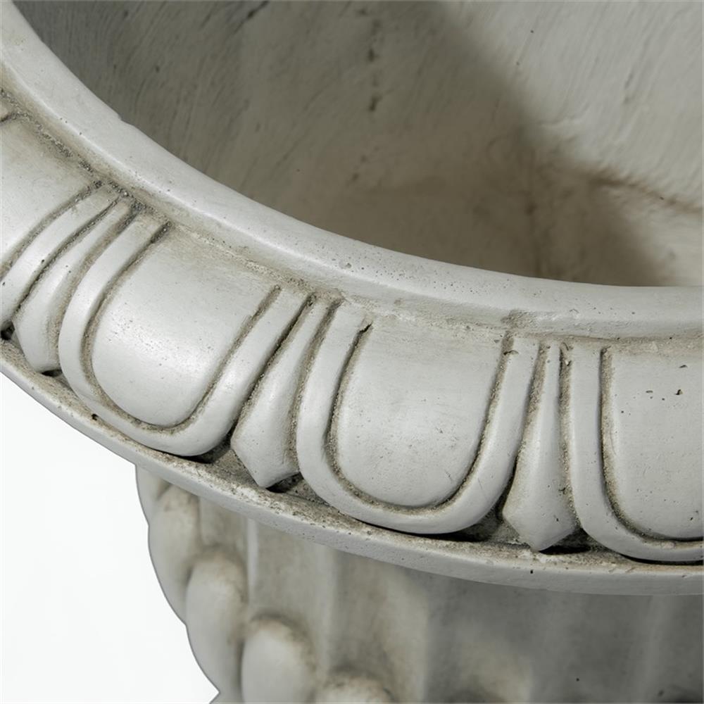 Noble House Antique Outdoor Cast Stone Roman Urn Planter in Antique White