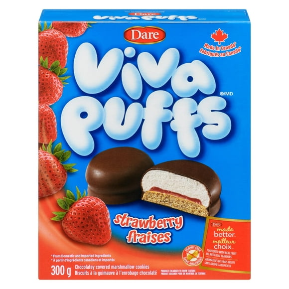 Viva Puffs Strawberry Cookies, Dare, 300g