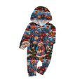 thumbnail image 2 of Odeerbi Christmas Onesie Pajamas for Family Holiday Sleep Jumpsuit Long Sleeve Family Christmas Pajamas Matching Sets Baby Fashion Printed Hooded Jumpsuit Sleepwear PJs Set Blue, 2 of 5