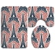 thumbnail image 1 of ABPHQTO Torre Eiffel Roja Juego de alfombras de baño de 3 piezas Alfombra de baño Alfombra de contorno y tapa de inodoro ABPHQTO Cont-CHAPPLE-34904, 1 of 2