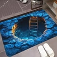 thumbnail image 3 of 3D Optical Illusion Rug, Non-Slip Floor Mat for Indoor & Outdoor Use, Blue Cave & Stone Visual Illusion Doormat for Bedroom, Living Room, Porch, Terrace and Entrance Decor (40x60cm), 3 of 3