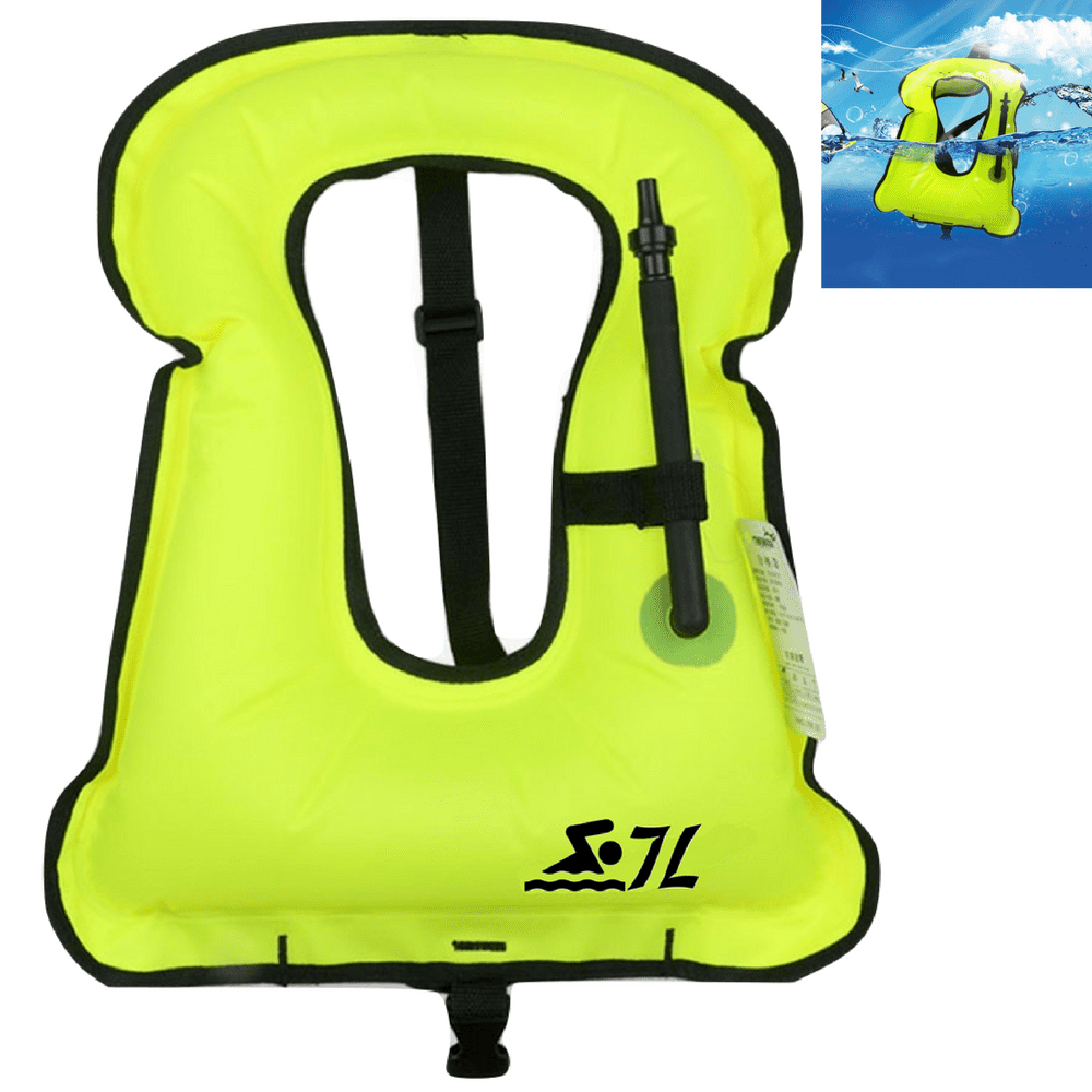 New and Improved Design Snorkel Vest Portable Inflatable Snorkeling Diving Learn to Swim Vest