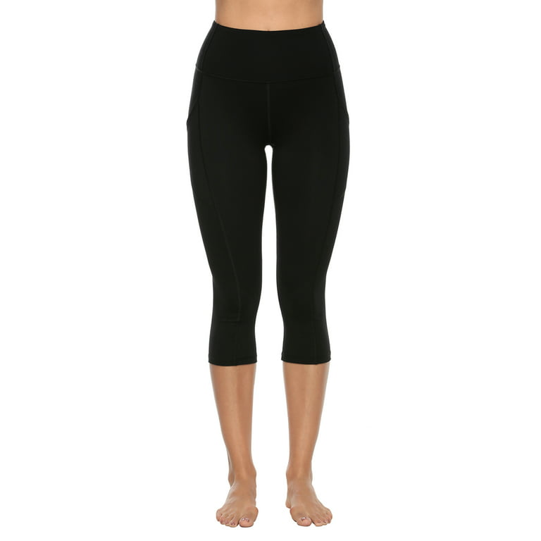 BALEAF Women Yoga Capris flared Pants with Side Pockets - 21Black M 