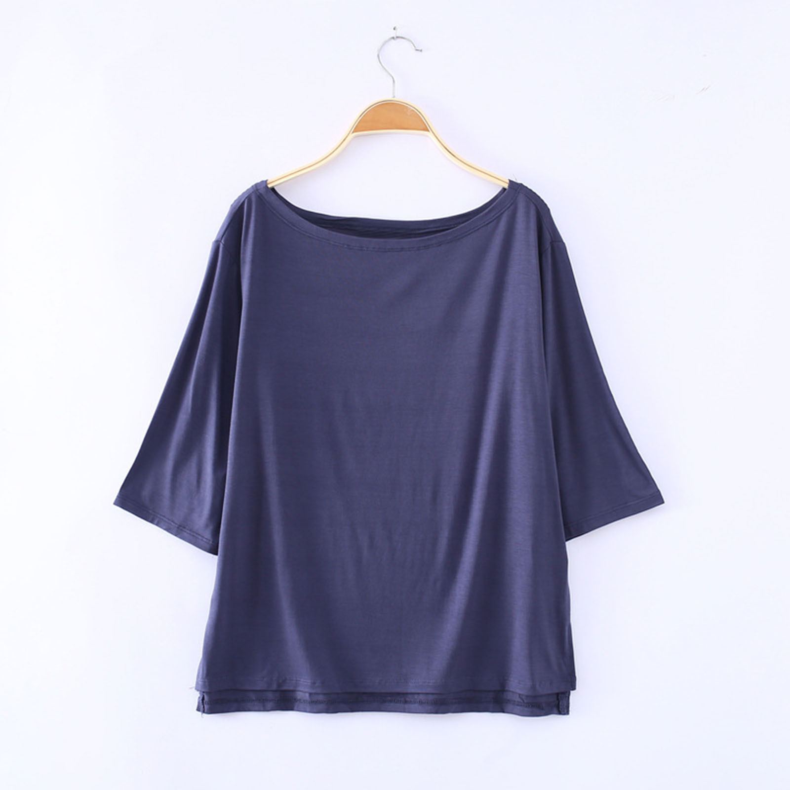 T-shirt Femme Col Rond Manches Courtes - Coton Doux Été Décontracté - Coupe Ample Élégante - Taille UE