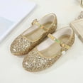 thumbnail image 2 of Otqutp Girls Kids Closed Toe Ankle Sequins Sandals with Strap Wedding Formal Gold Glitter Shoes Trendy Fancy Sandals, 2 of 6