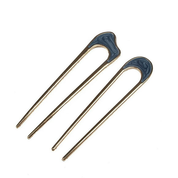 Aqestyerly 2PCS French U-Shaped Hair Pins Hair Sticks Hair Forks for Buns Chignons Twists Thick Hair Accessories Hair Styling Tool HWRETIE