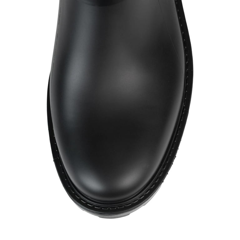 JEFFREY CAMPBELL CONTROLLER Rain Boots Black Matte Silver