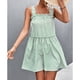 thumbnail image 2 of Vestido sin mangas a rayas de verano Ticfox con dobladillo suelto y volantes verde S, 2 of 6