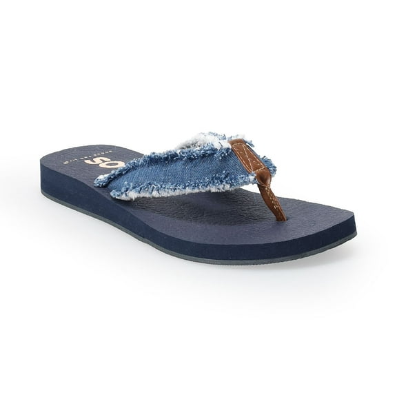 SO® Bloomfield Women's Thong Sandals Color: Jean Size: 8