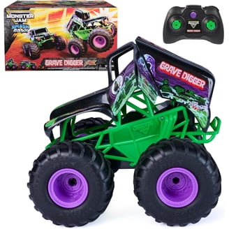 Monster Jam Grave Digger Freestyle Force Remote Control Car Toy, 1