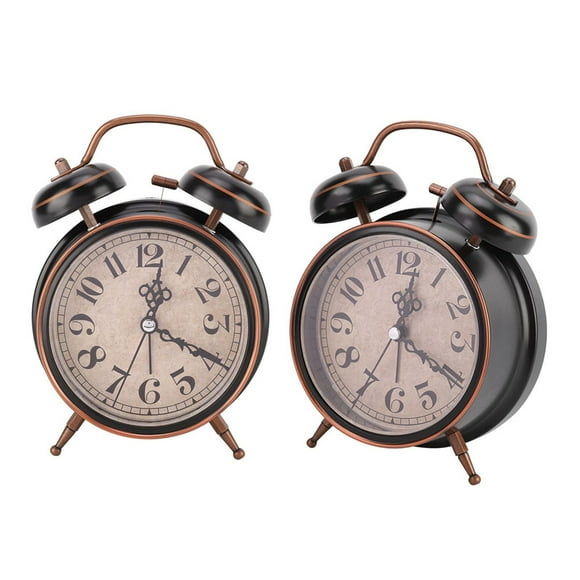 Reloj despertador retro Jadeshay de 4 pulgadas con luz nocturna