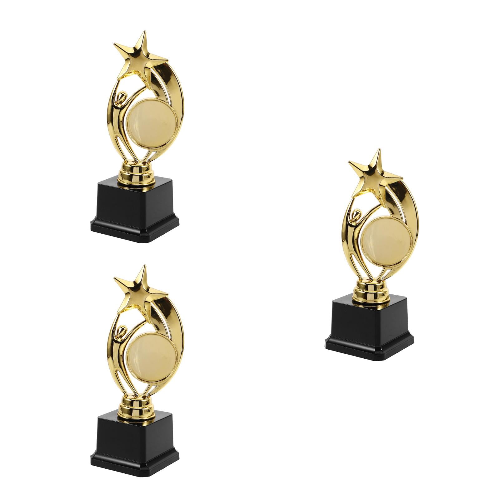 WORGEOUS 3pcs Plastic Award Trophy Golden Plastic Trophy Cup Sports Winner Trophy Model for Kids Adults Tournaments Competition Reward