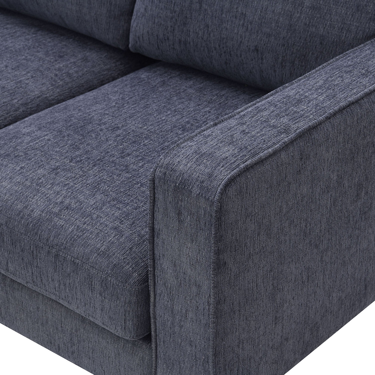 Kadyn Modern 3-Piece Sofa Sets, Upholstered 3-Seat Sofa with Sturdy Metal Legs, Loveseat and Single Chair for Living Room Furniture Set, Blue-gray