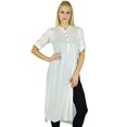 thumbnail image 1 of Bimba Kurti en Coton Classique pour Femmes Manches 3/4 Blouse Formelle Longue, 1 of 6
