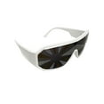thumbnail image 2 of Macho Wrestler Sunglasses Gold and Silver Starburst on Black Lens with White Frame, 2 of 8