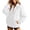 White, variant on Women's Solid Full Zip High Collar Sweatshirt Long Sleeve Loose Casual Zip up Jacket with Pockets Lightweight Hoodless Outerwear Tops White