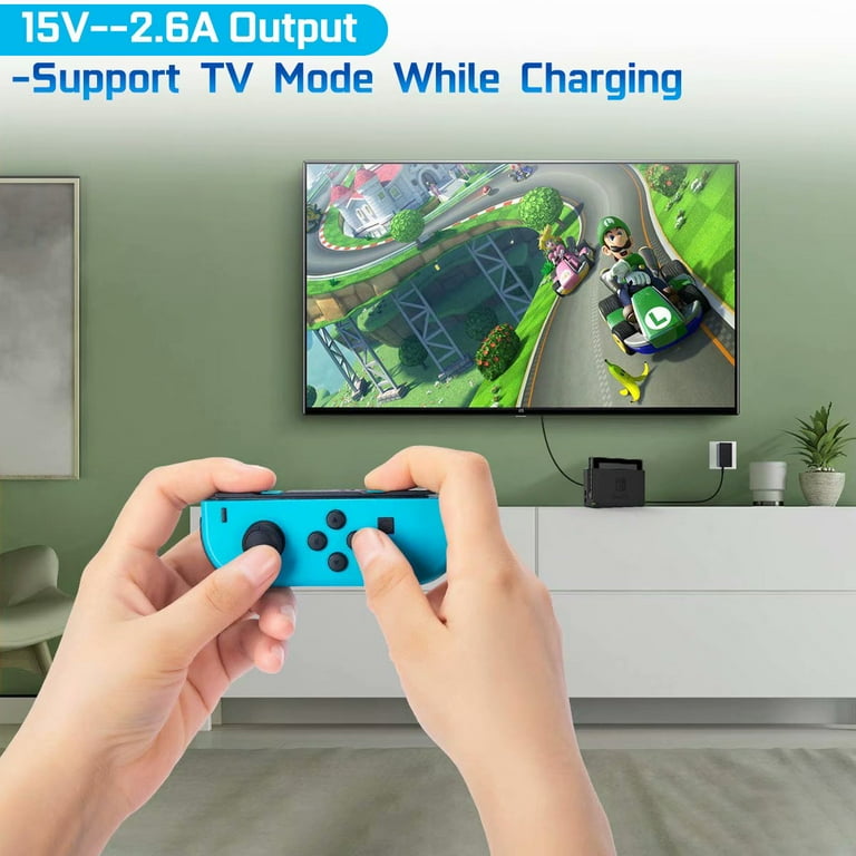 Switch Charger for Nintendo Switch AC Power Supply Adapter Compatible with Nintendo Switch 15V 2.6A Support TV Mode Fast Charger for Nintendo