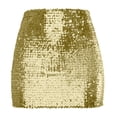 thumbnail image 3 of Riforla Sequin Skirts for Women Shiny Sequined Mini Skirts for Night Out Party Womens Skirts Gold One Size, 3 of 4