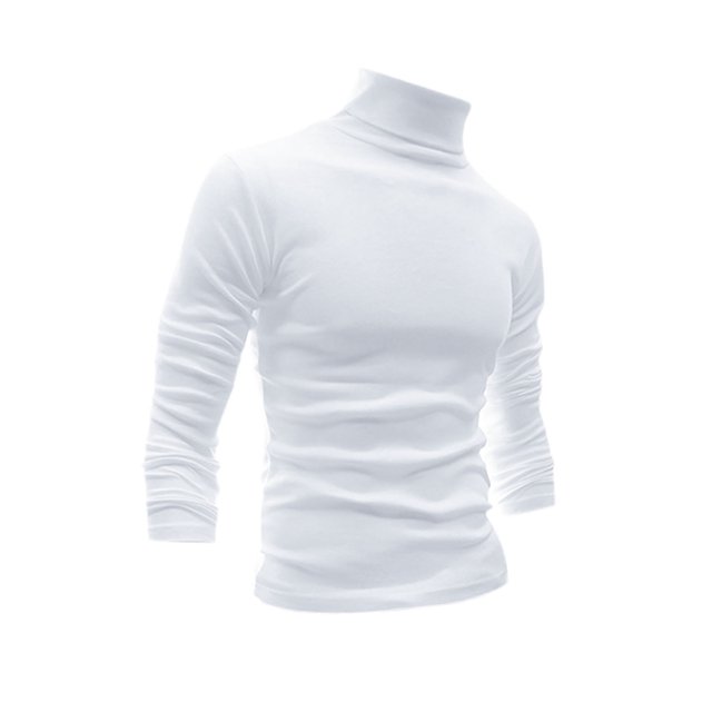 INSPIRE CHIC Big & Tall Men's Solid Color Turtleneck Long Sleeve Pullover Tops