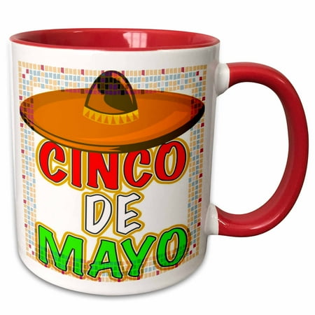 

3dRose Cinco De Mayo Clip Art - Two Tone Red Mug 11-ounce