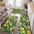 thumbnail image 2 of Yellow Lemon Flowers Black Pattern Kitchen Rugs Sets Of 3,Kitchen Runner Rugs Non Skid Washable,Decorative Kitchen Floor Mats for Kitchen,Sink,Laundry,17"x30"+ 17"x47" + 17"x59", 2 of 6