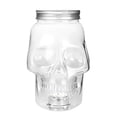 thumbnail image 2 of Botella de plástico con forma de calavera para bebidas | Envase transparente desechable para bebidas frías | Boca ancha con tapa de aluminio para zumos, agua y cócteles, 2 of 9