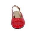 thumbnail image 2 of PEERAGE Kennedy Women Wide Width Adjustable Slingback Casual Leather Flat with Patent PU Round Toe Cap RED 10, 2 of 6
