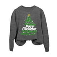 thumbnail image 4 of Fiaer Merry Christmas Women's Sweatshirts Xmas Tree Funny Graphic Plus Size Pullover Long Sleeve Crew Neck Cozy Fall Holiday Tops Dark Gray L, 4 of 4