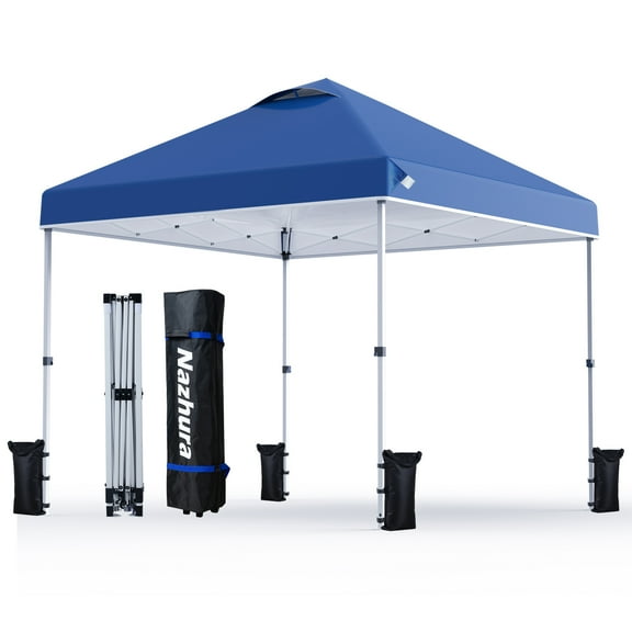 Nazhura 10ft x 10ft Blue Instant Pop Up Outdoor Canopy, Durable and Portable