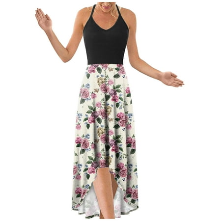 

Women s Sleeveless Casual Floral Printing Beach Long Maxi Loose Dress Maternity Dress for Women Casual Maxi Dresses for Women